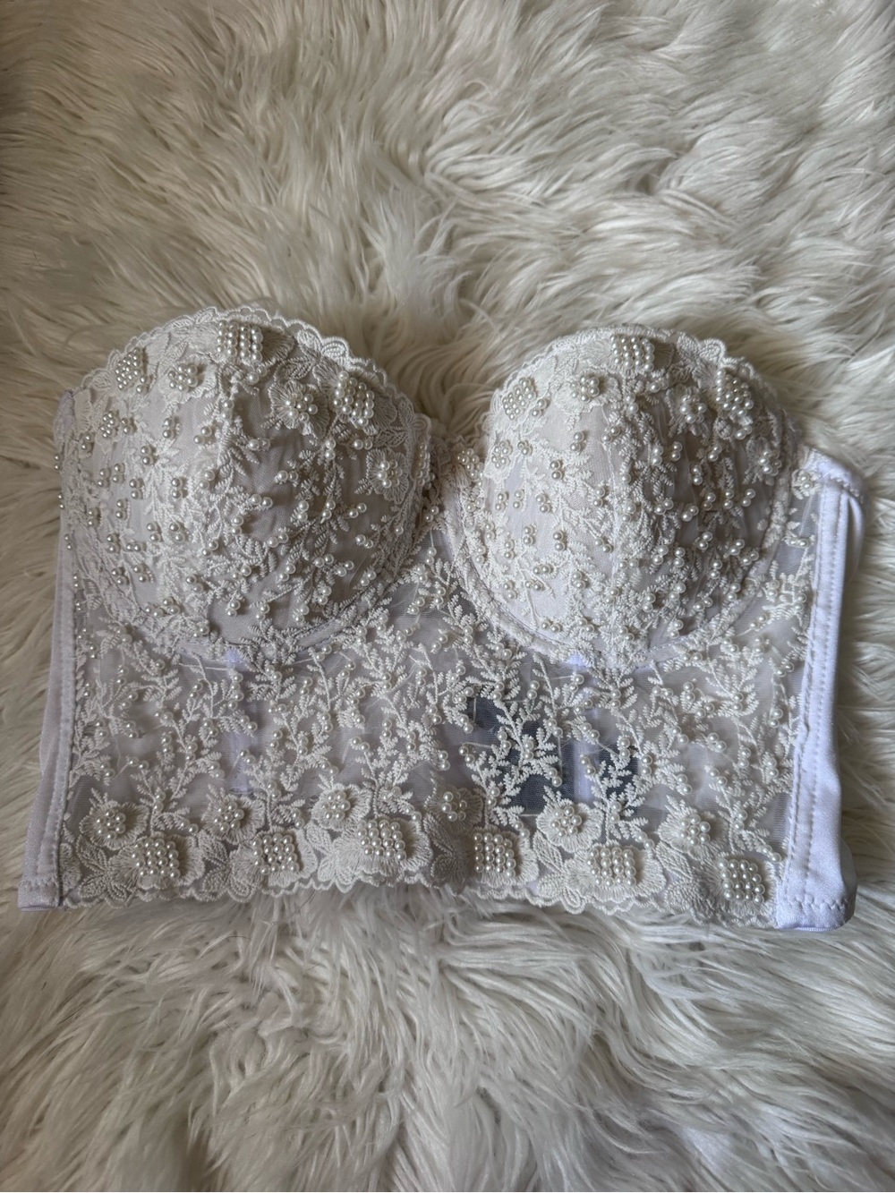 Windsor beaded pearl bustier top